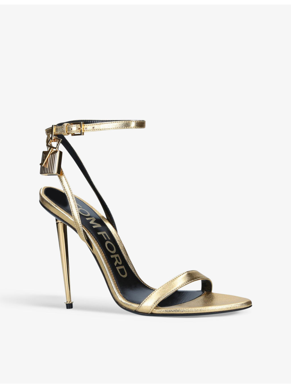 Padlock leather heeled sandals - 4