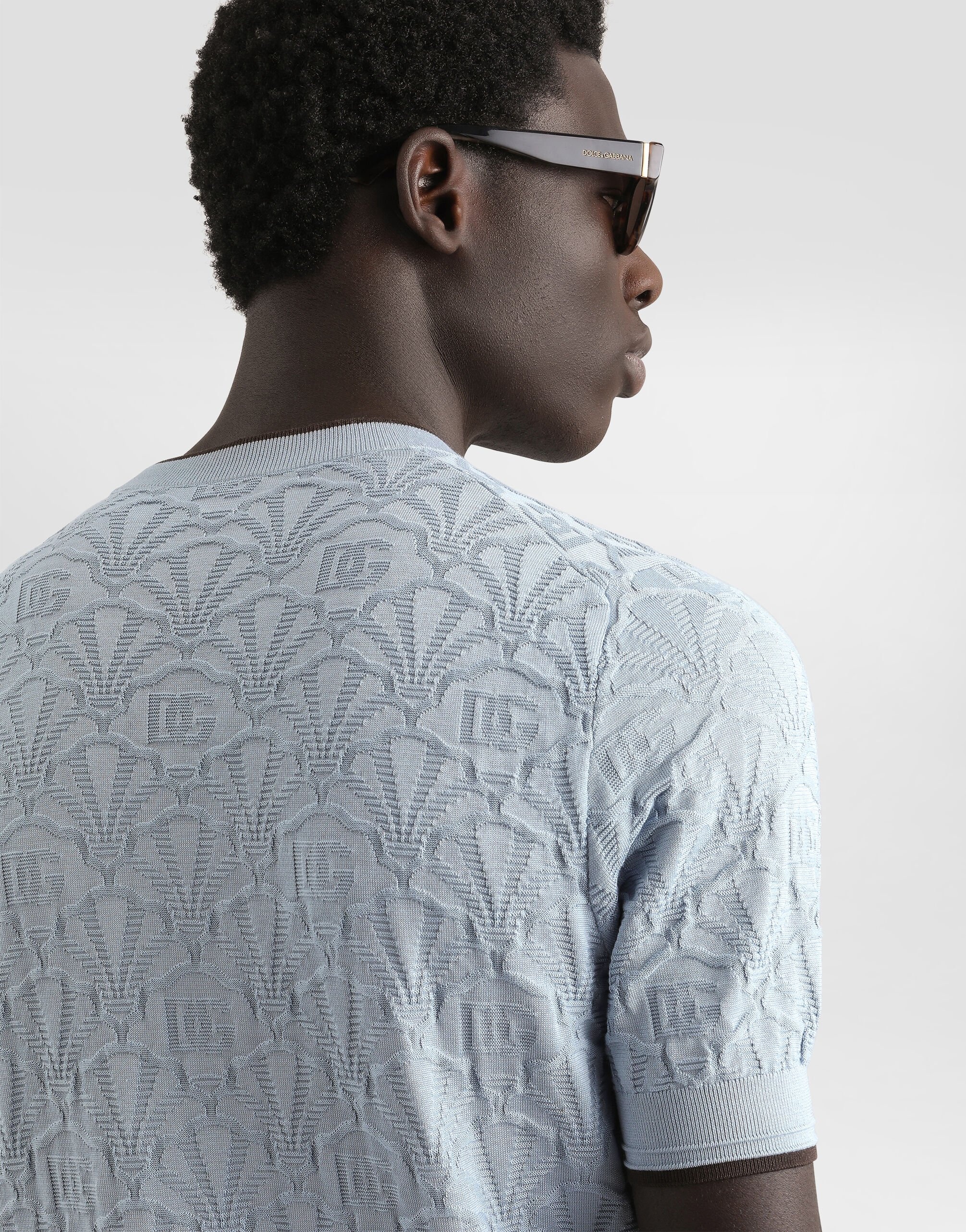 Silk crewneck pullover with logo - 5