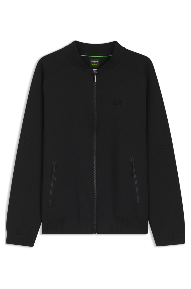 PORSCHE X BOSS ZIPPER-UP SWEATSHIRT WITH EMBOSSED ARTWORK 1