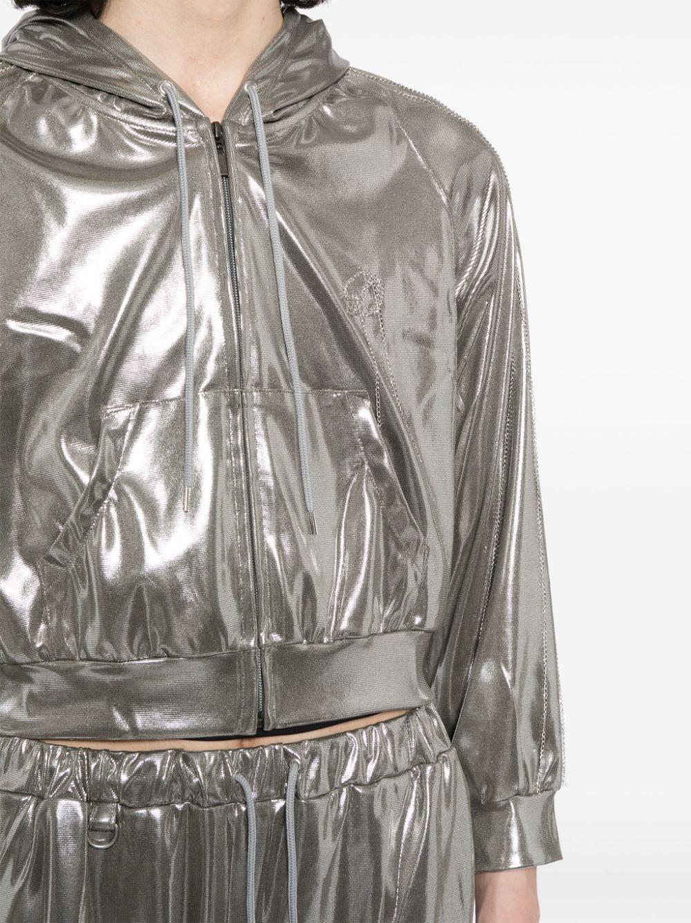 hooded metallic jacket - 5