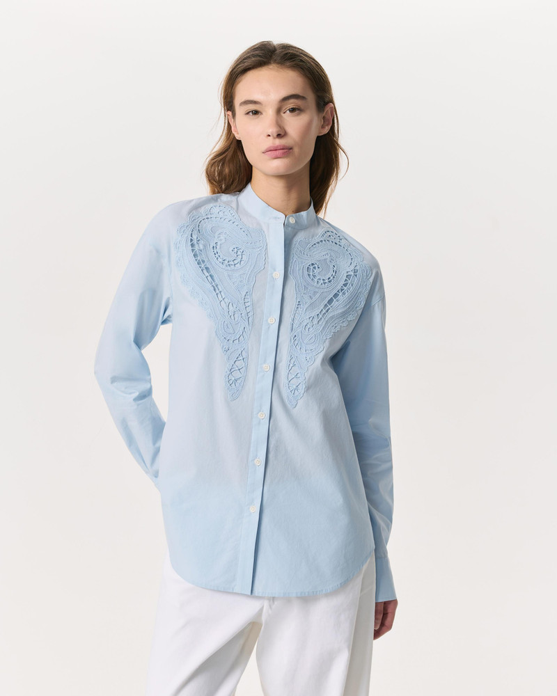 rag & bone Ainsley Lace-Trim Poplin Shirt outlook