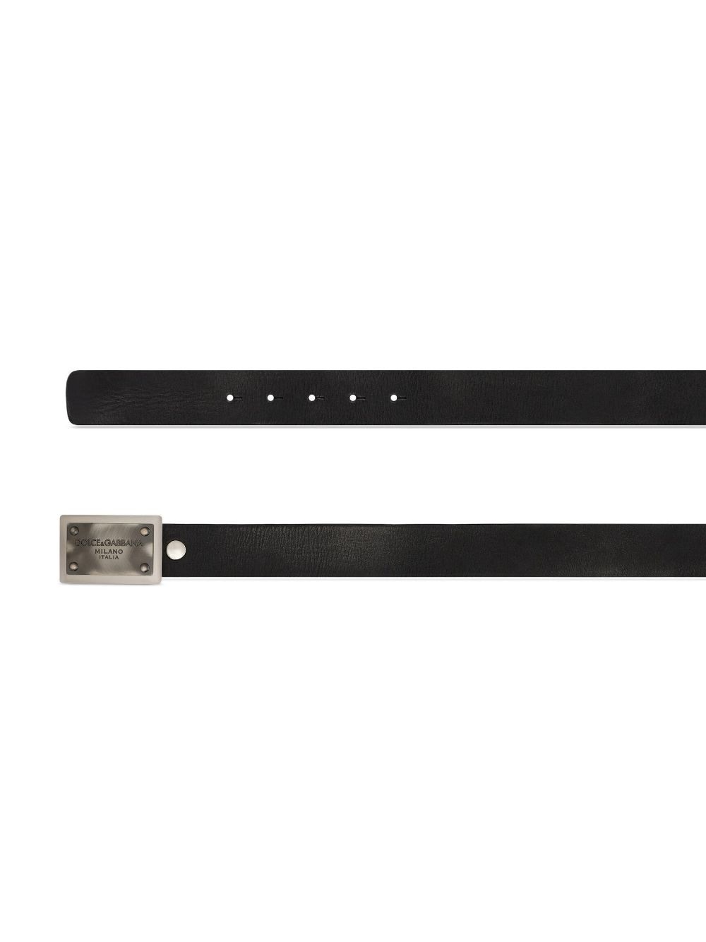 logo-buckle leather belt - 2