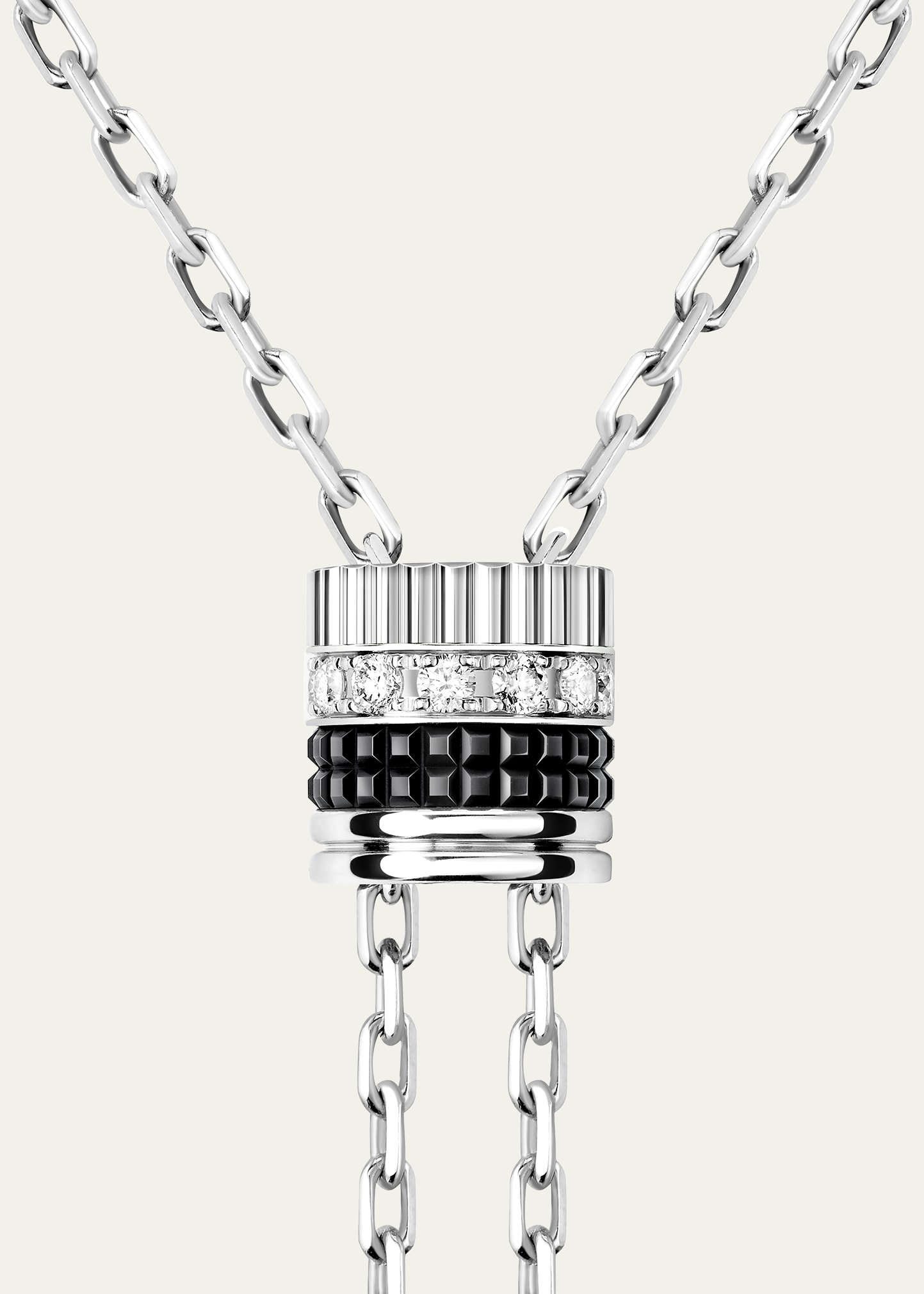 Quatre Black Edition Small 18K White Gold Tie Necklace - 2