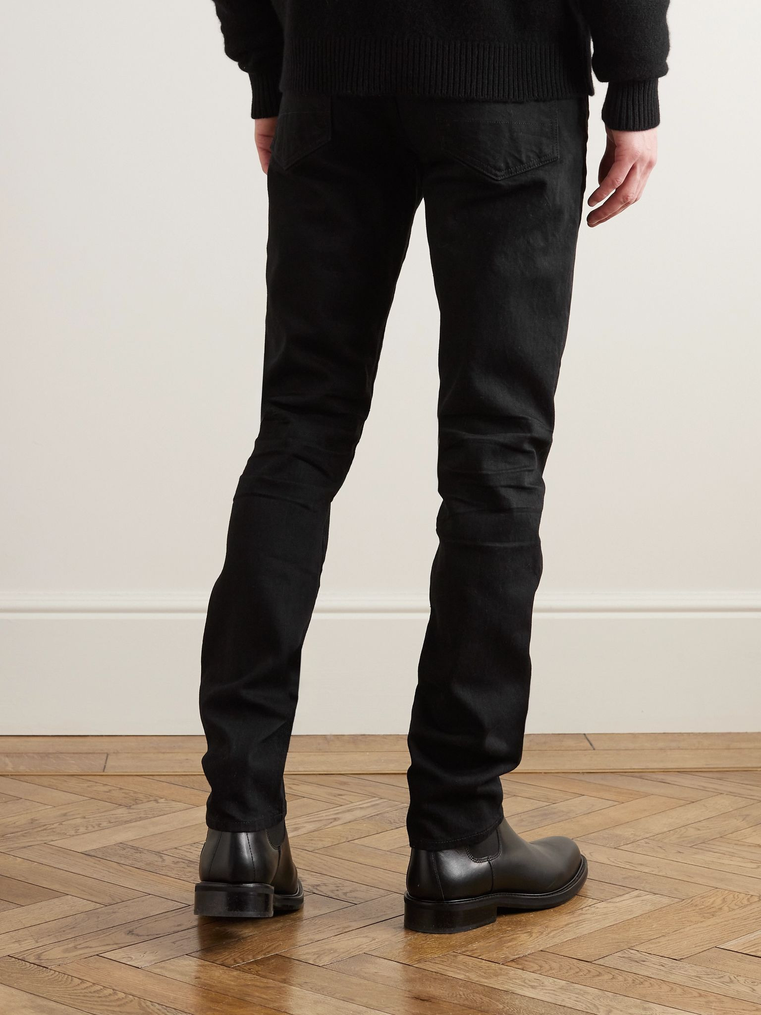 Slim-Fit Selvedge Jeans Black - 3