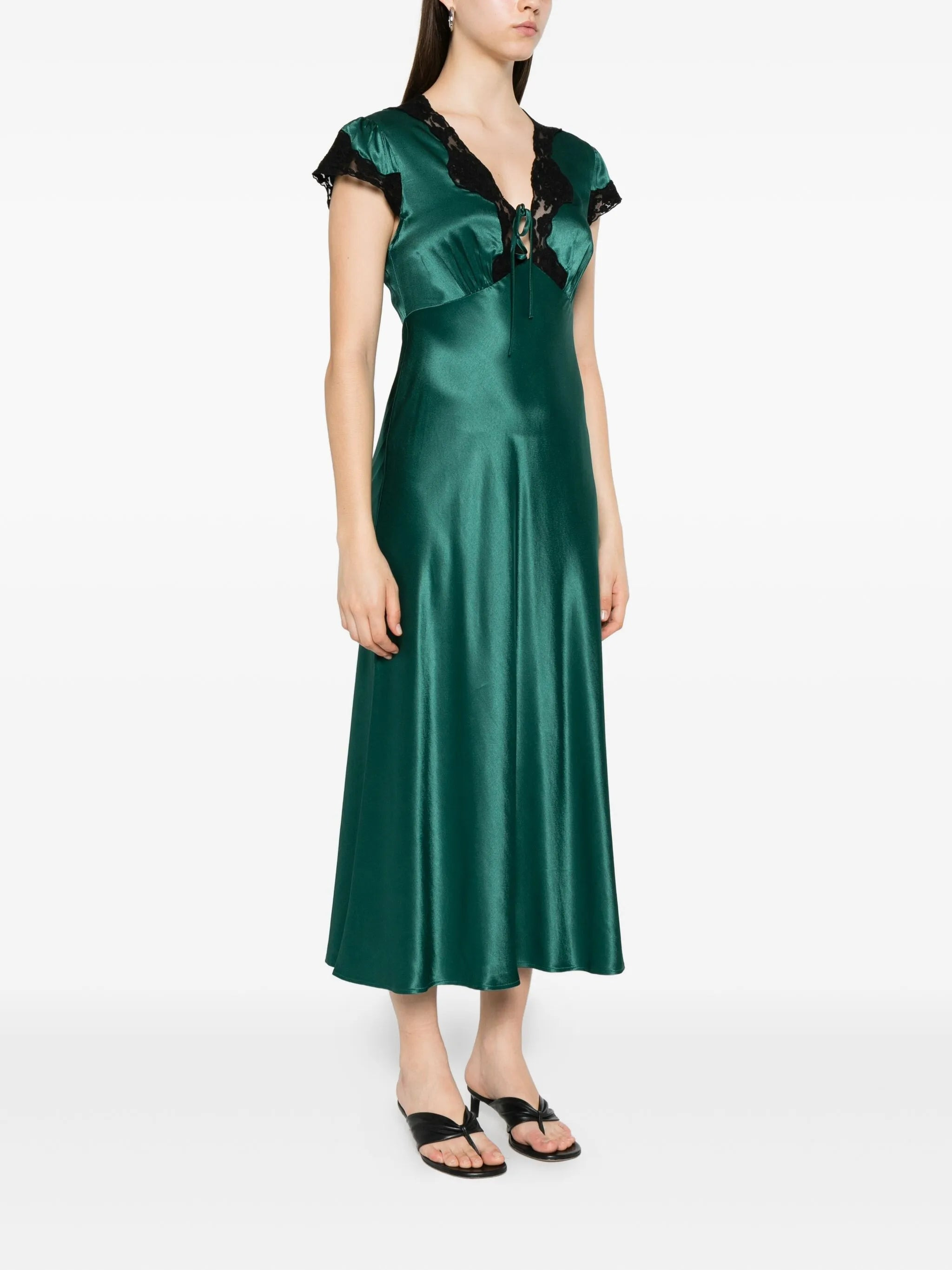 Rixo Amari Lace-trimmed Satin Dress - 3