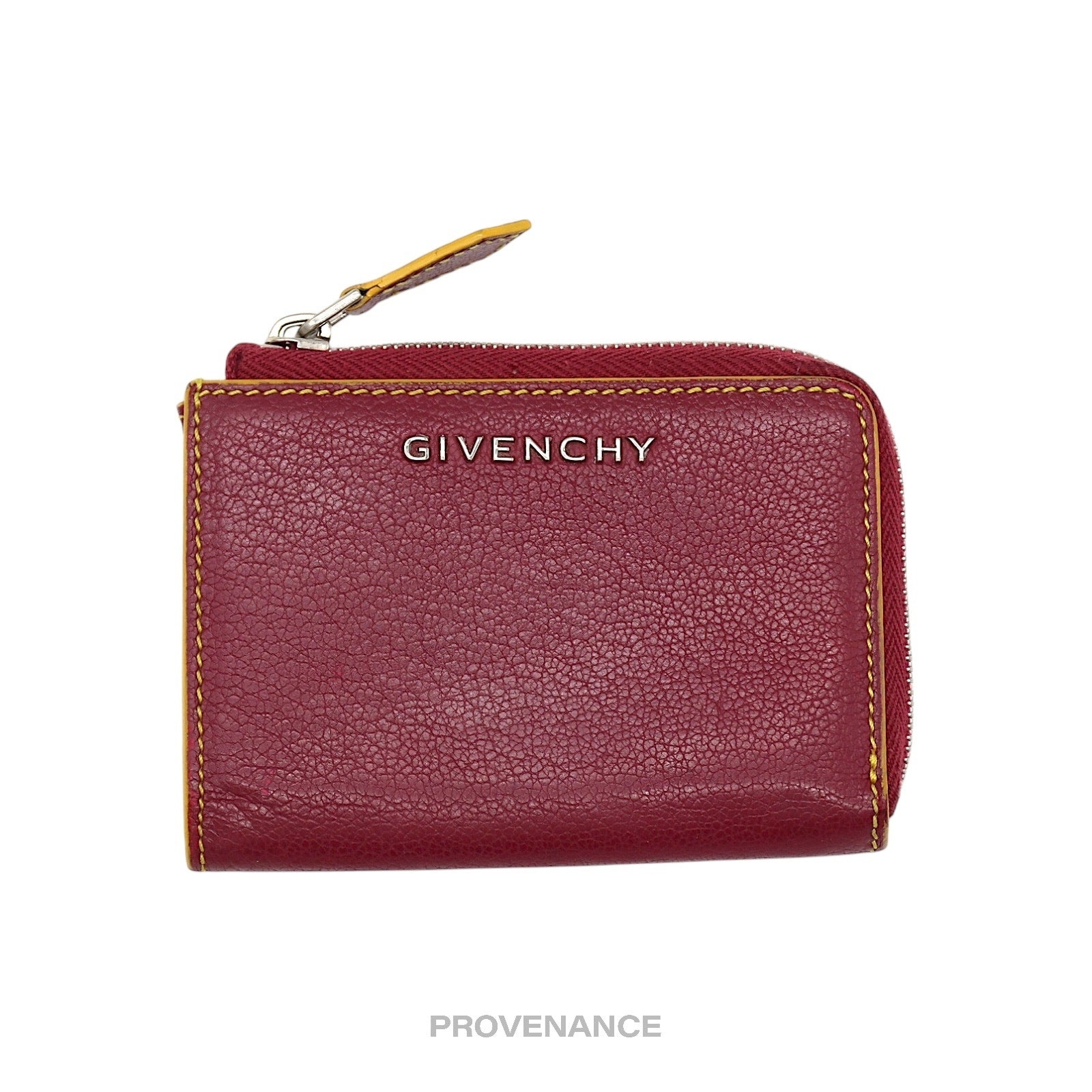Givenchy Cles Zip Pouch Wallet - Red/Yellow Leather - 2