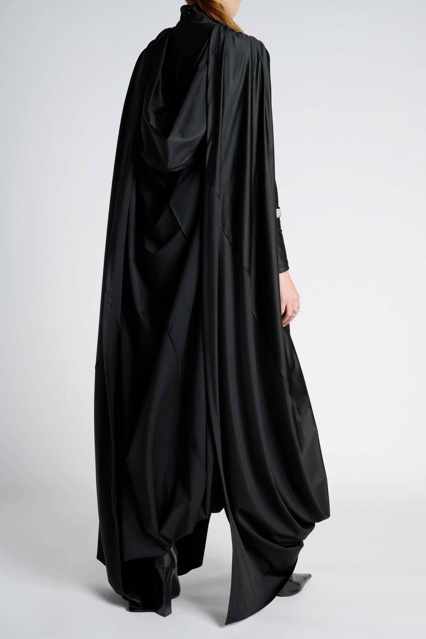 Draped jersey turtleneck gown - 3