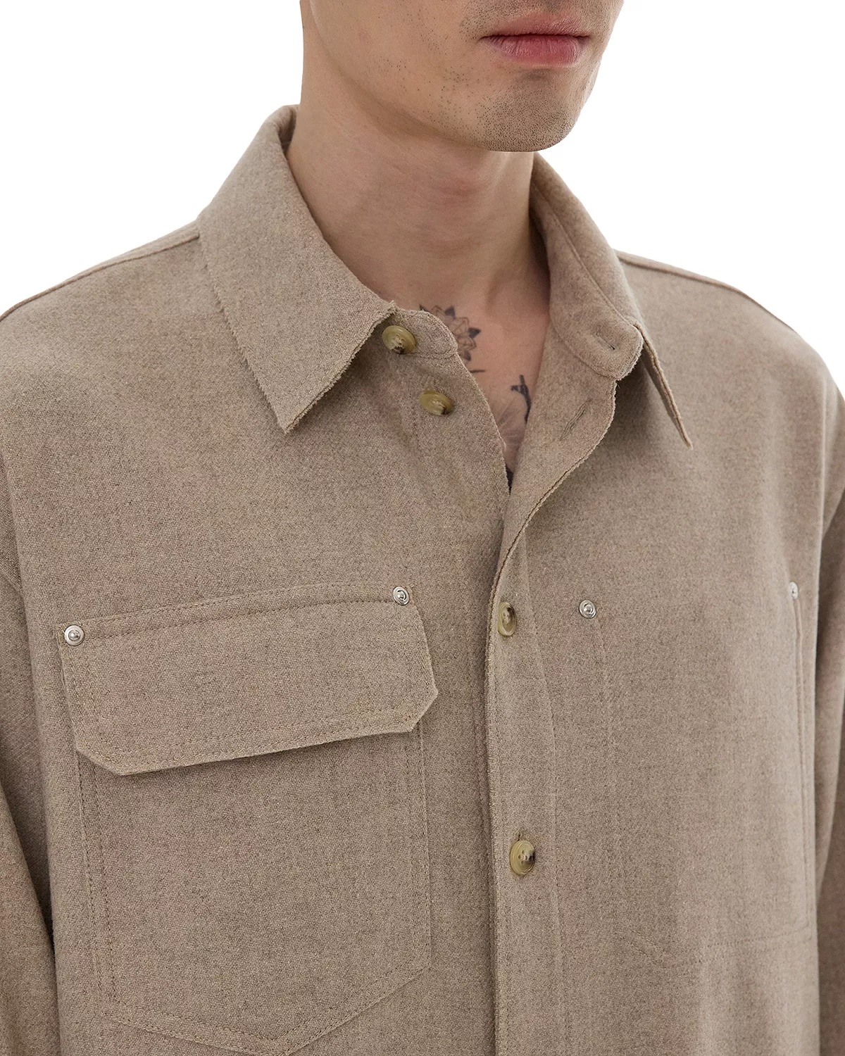 Button Front Long Sleeve Shirt - 5
