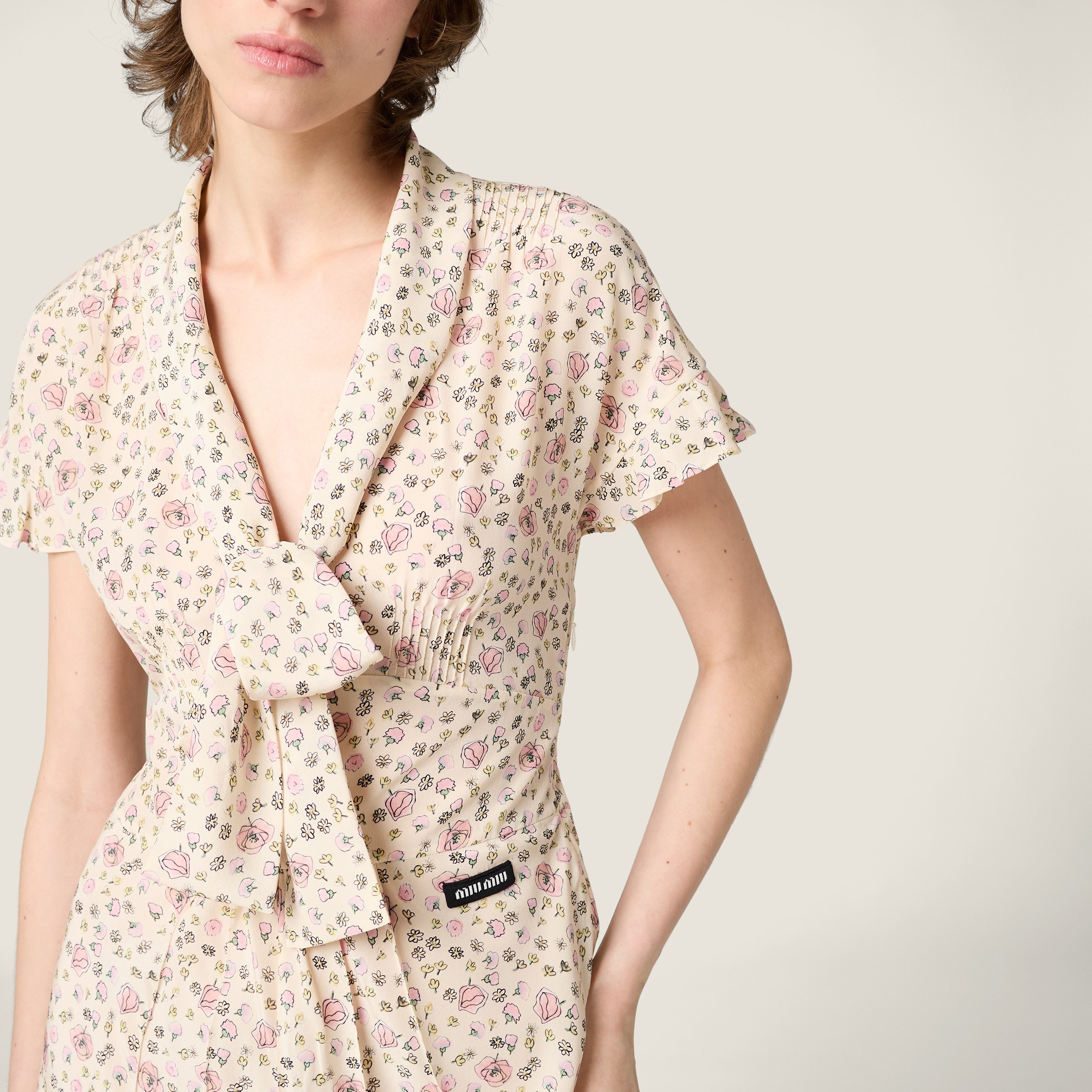 Long crêpe de Chine dress - 4