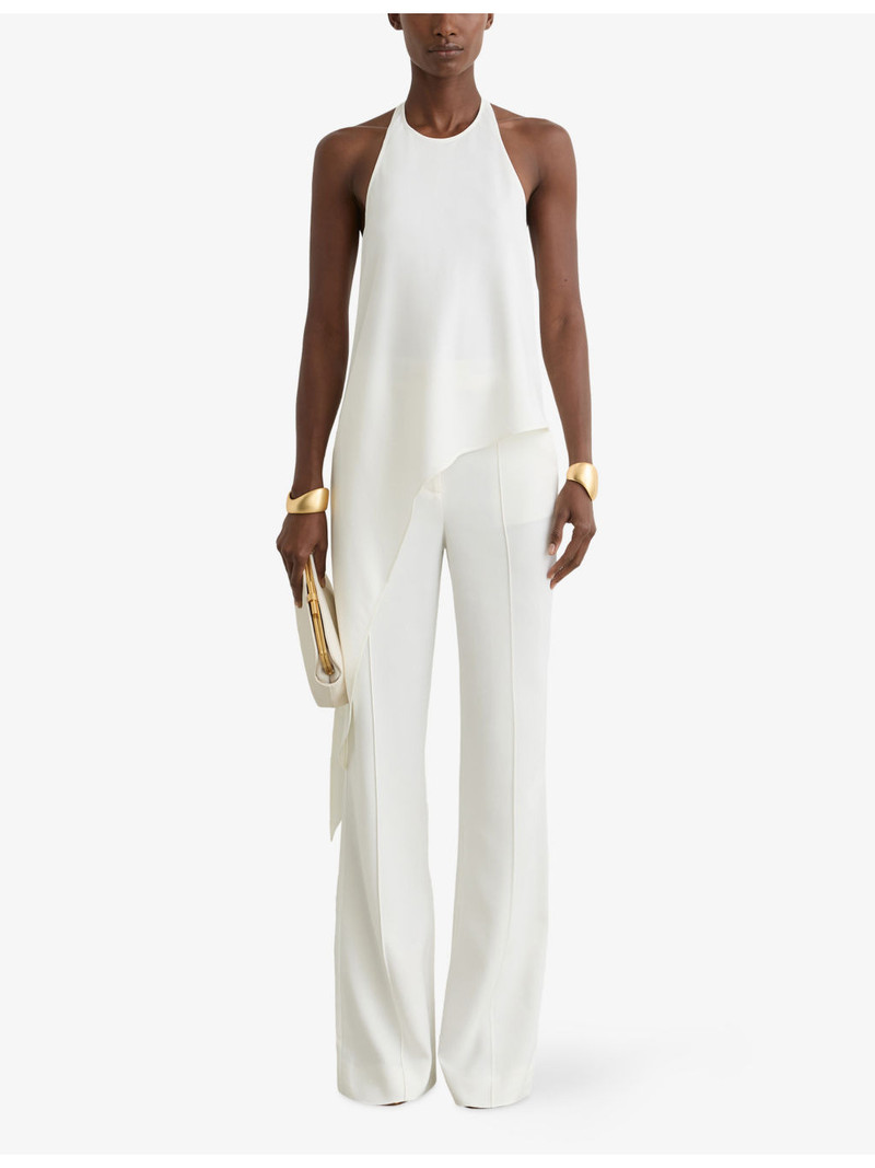 REISS Quinn Asymmetric-Hem Stretch-Woven Top outlook