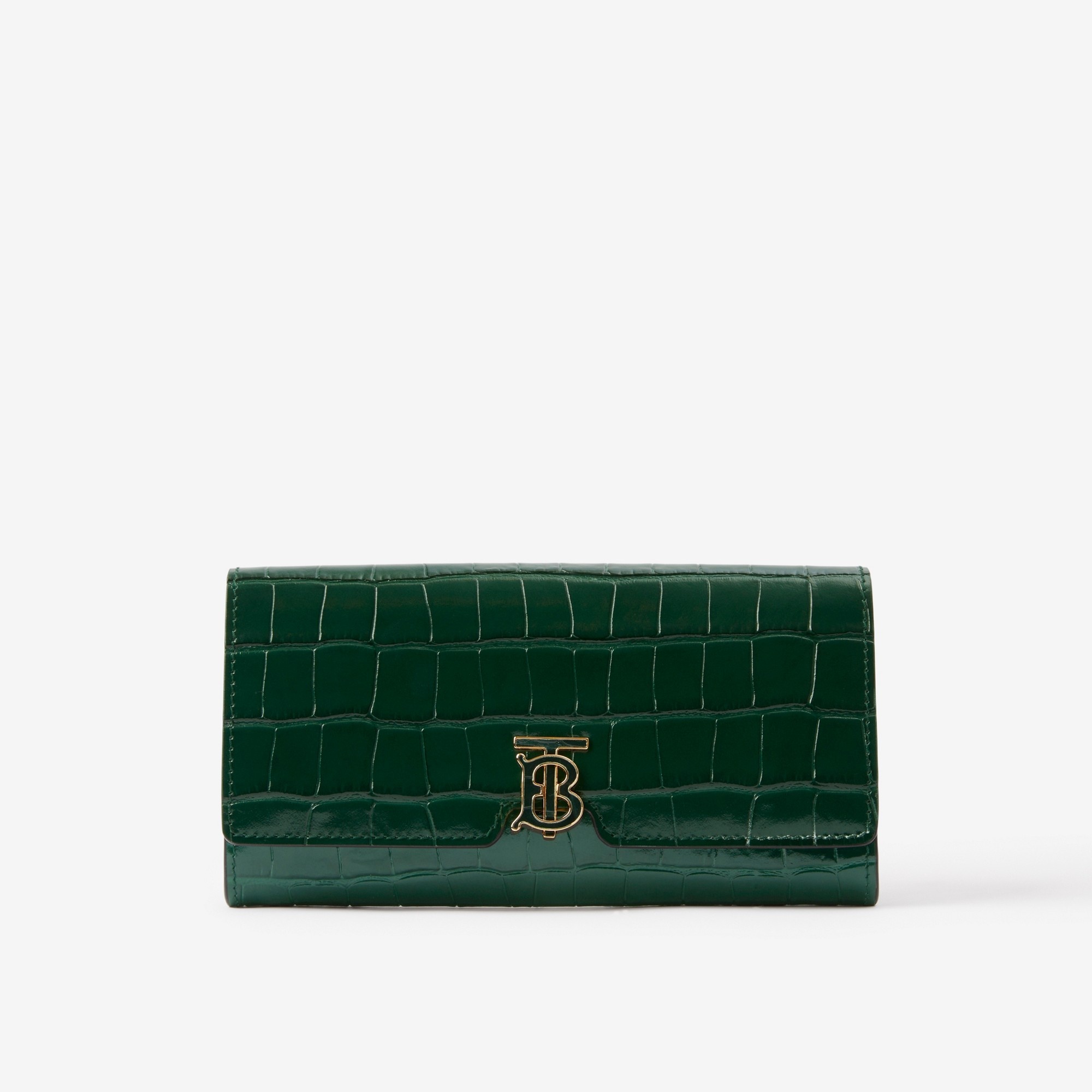 Embossed Leather TB Continental Wallet - 1
