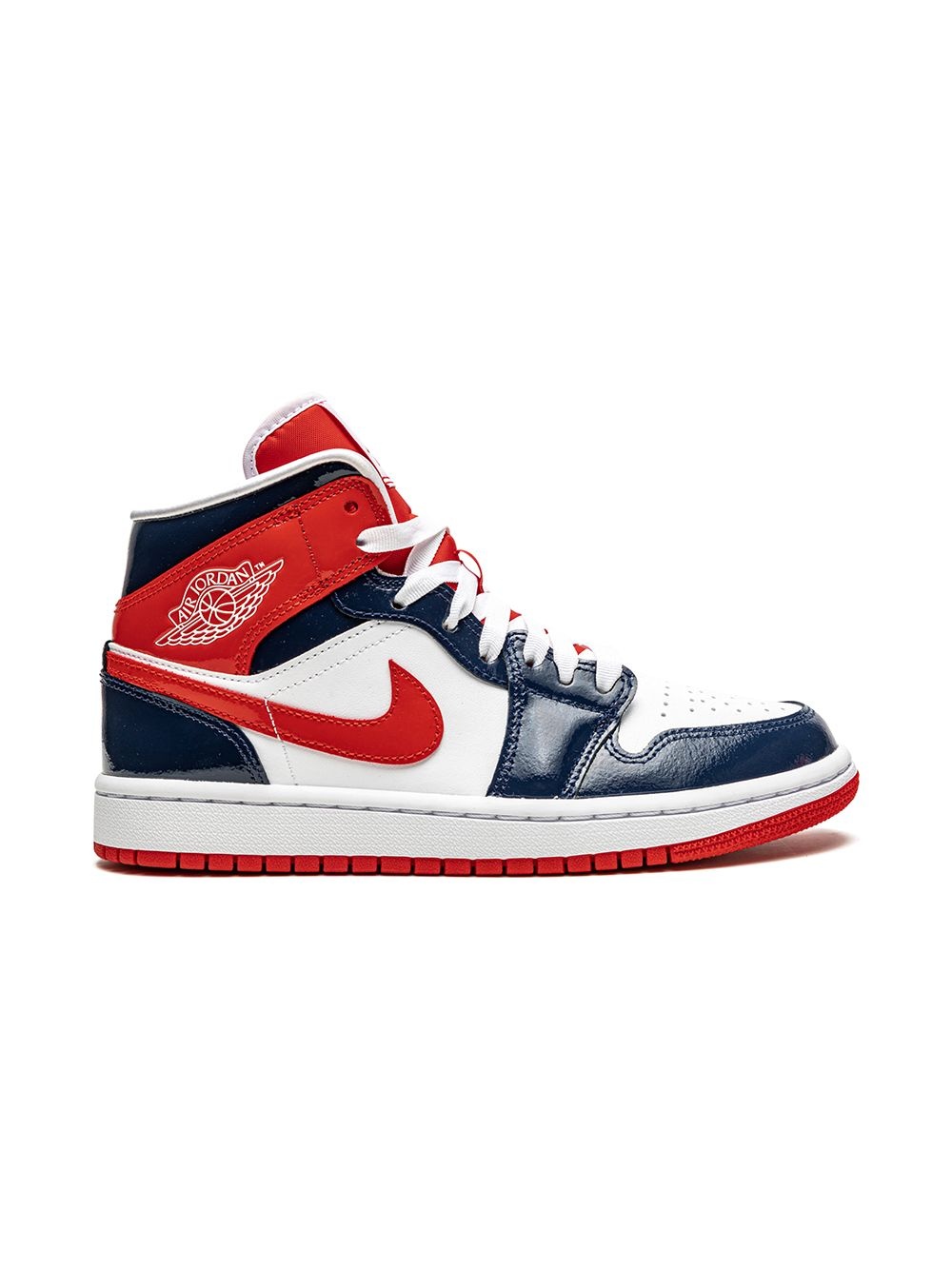 Air Jordan 1 Mid "Patent Leather Navy/White/Red" sneakers - 2