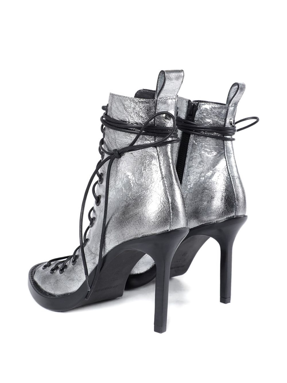 Hilla  laminated leather lace-up boots - 4