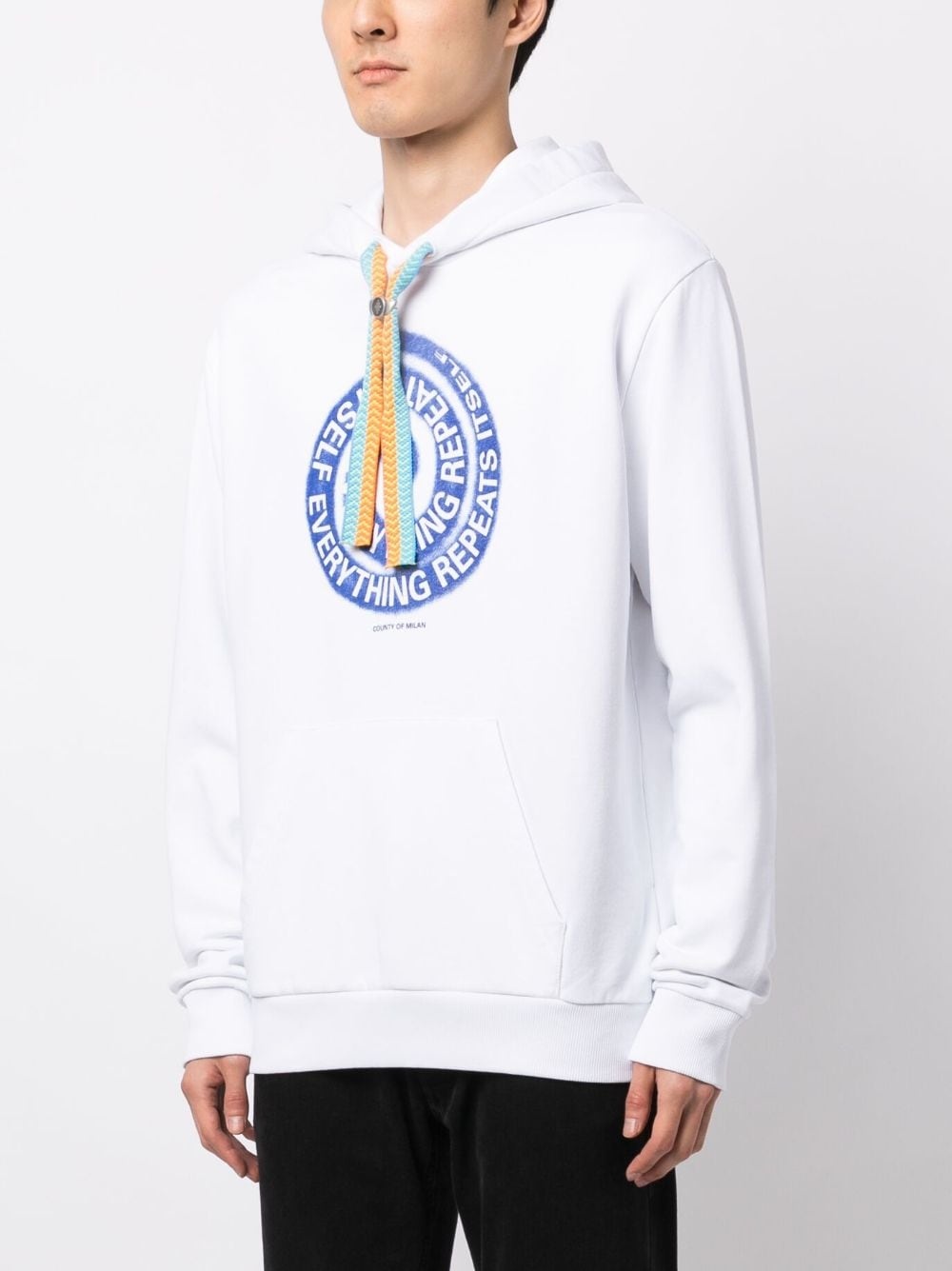 swirl-print cotton hoodie - 3