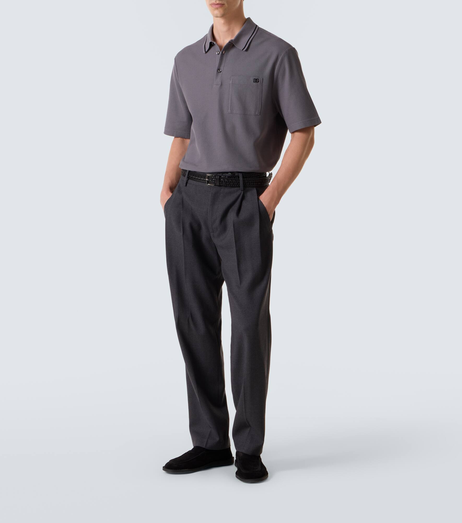 DG embroidered cotton piqué polo shirt - 2