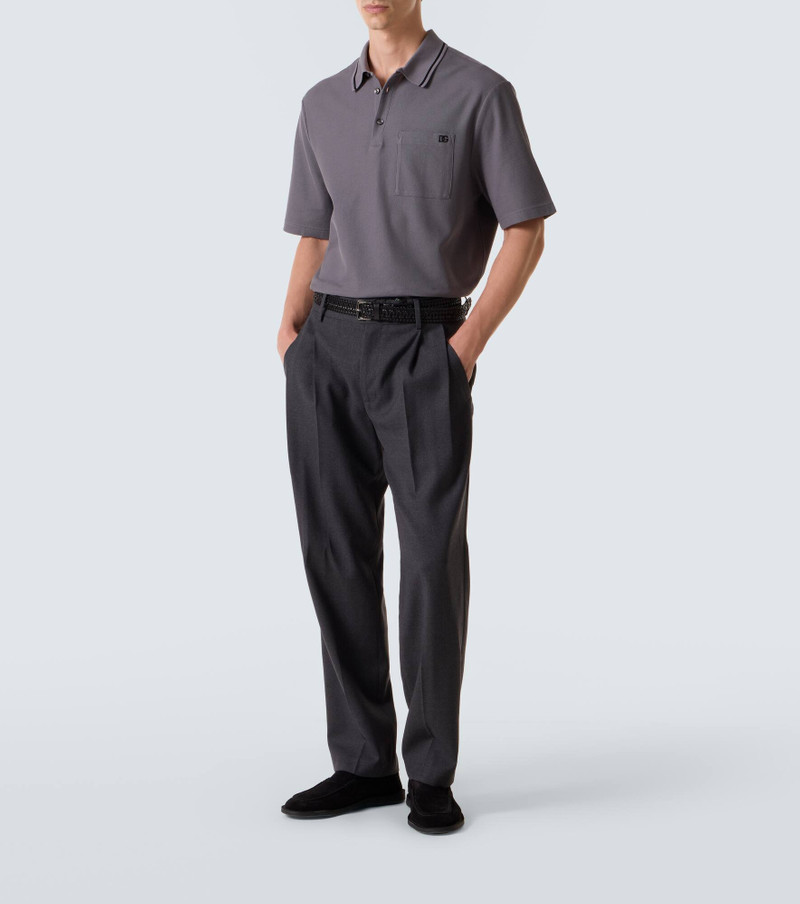 Dolce & Gabbana DG embroidered cotton piqué polo shirt outlook
