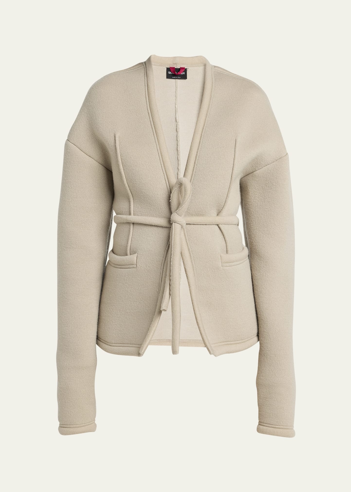Cocoon Belted Cashmere Jacket - 1