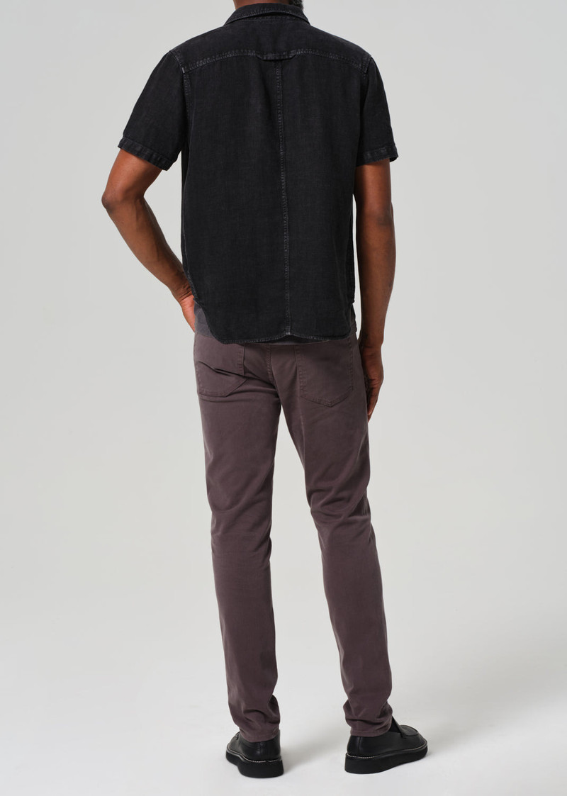London Tapered Slim Brushed Sateen In Gravel 3