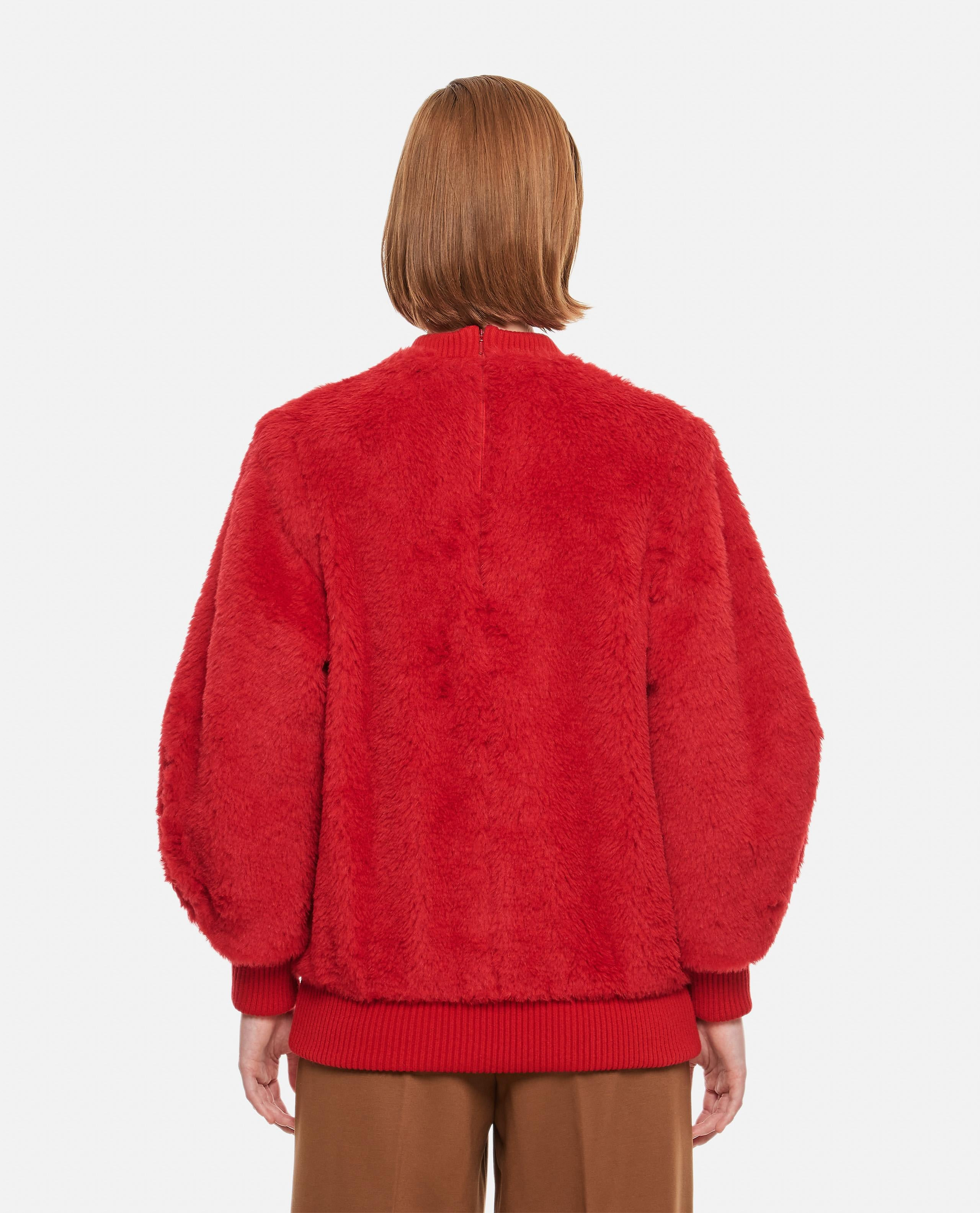 TEDDY CREWNECK SWEATER IN CARMINE - 3