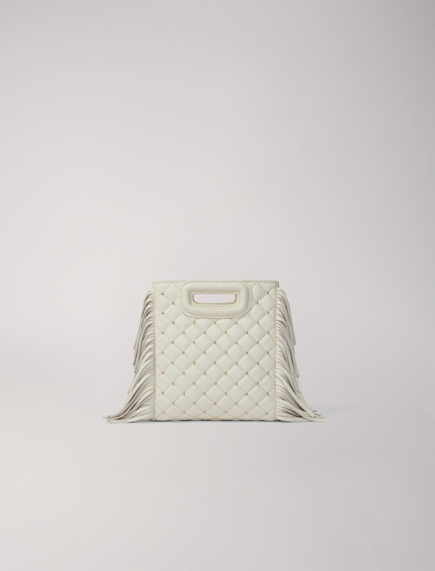 Studded M quilted leather mini bag - 8