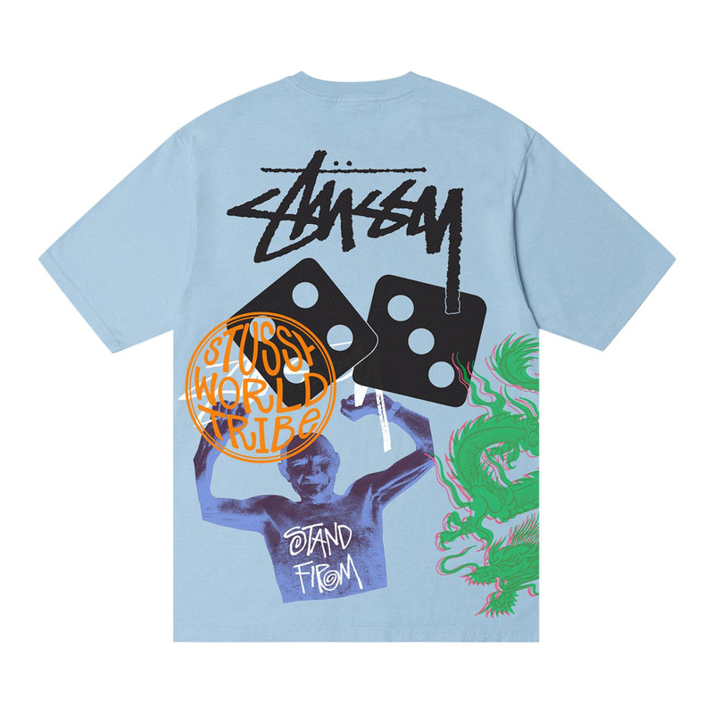 Stüssy Stussy Strike Pigment Dyed Tee 'Sky Blue' outlook