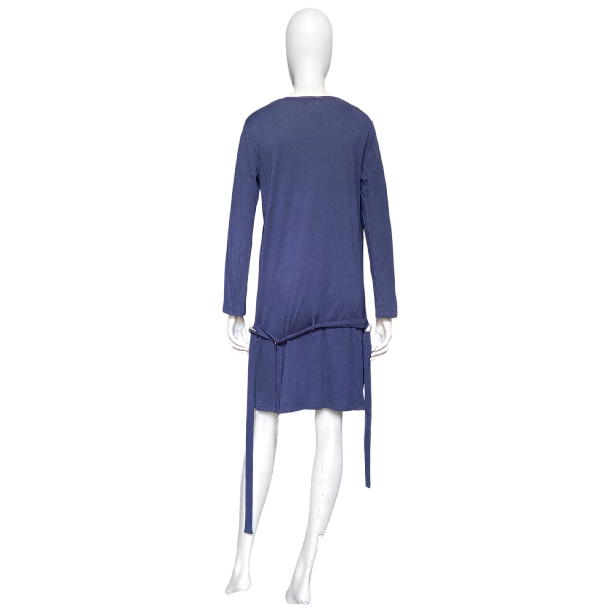Ann Demeulemeester blue bondage strap long sleeve top dress 38 - 3