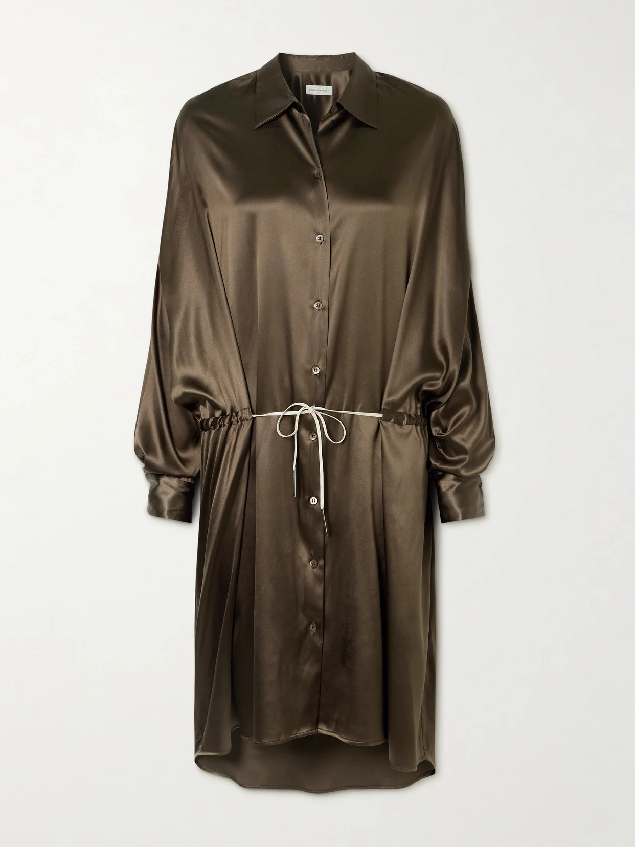 Silk-blend Satin Shirt Dress - 1