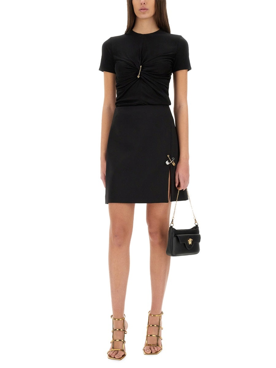 Versace Women "Safety Pin" Curled Top - 2
