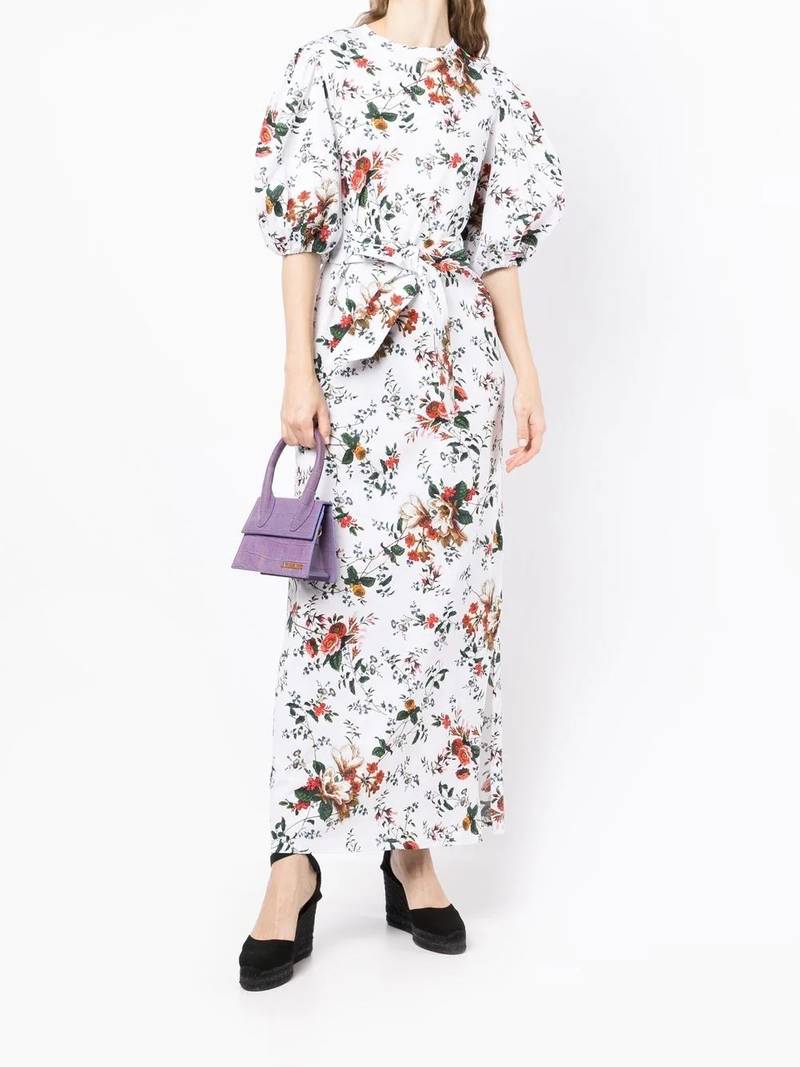 Erdem puff-sleeve maxi shirt dress outlook