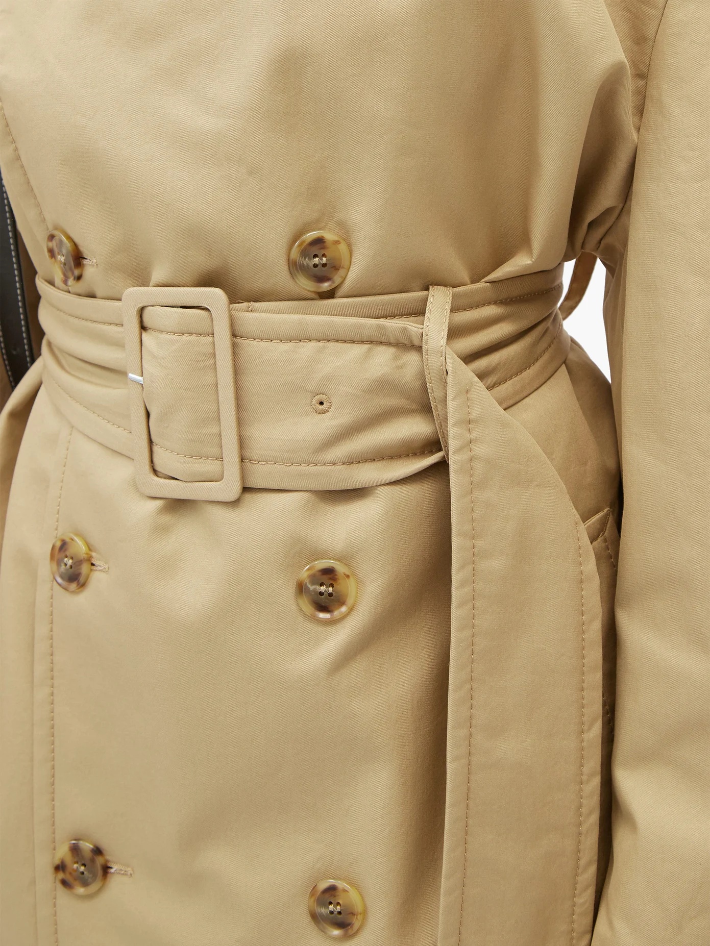 Convertible-collar cotton-gabardine trench coat - 3