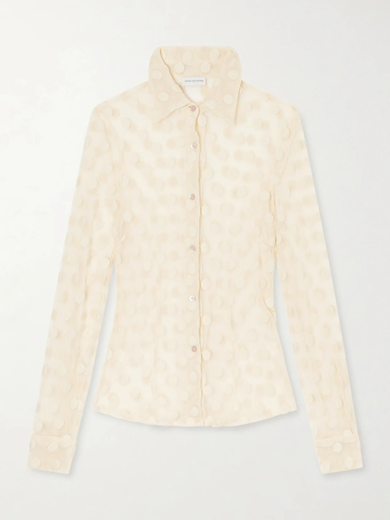 Polka-dot Cotton-blend Tulle Shirt - 1