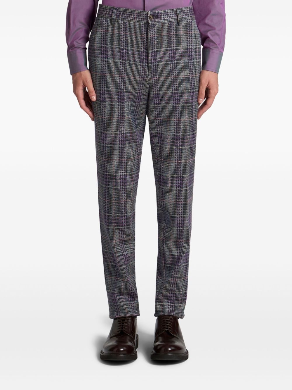 check-pattern trousers - 3