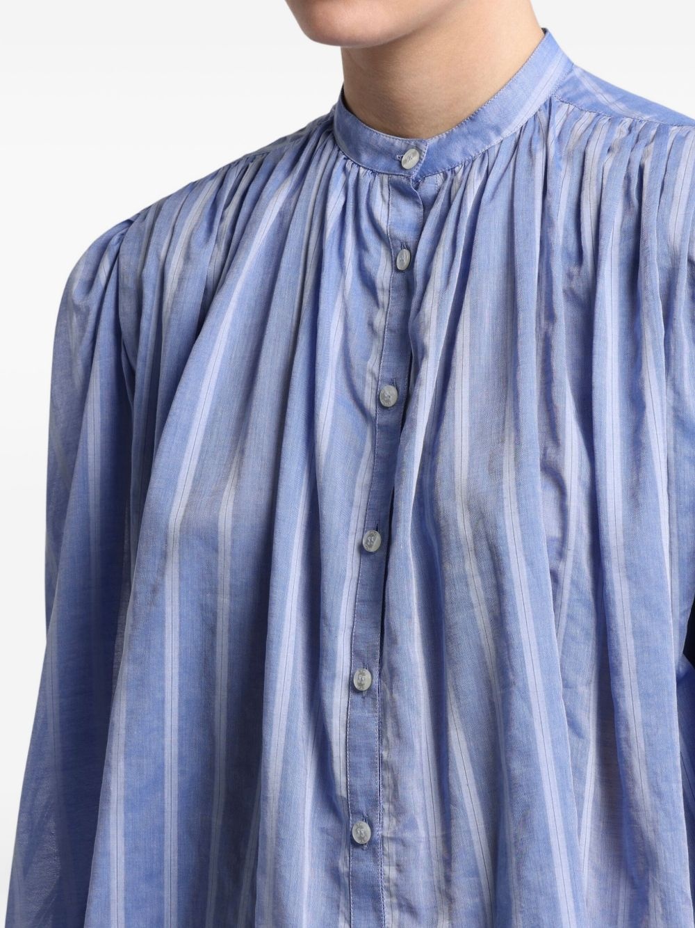 striped voile shirt - 4