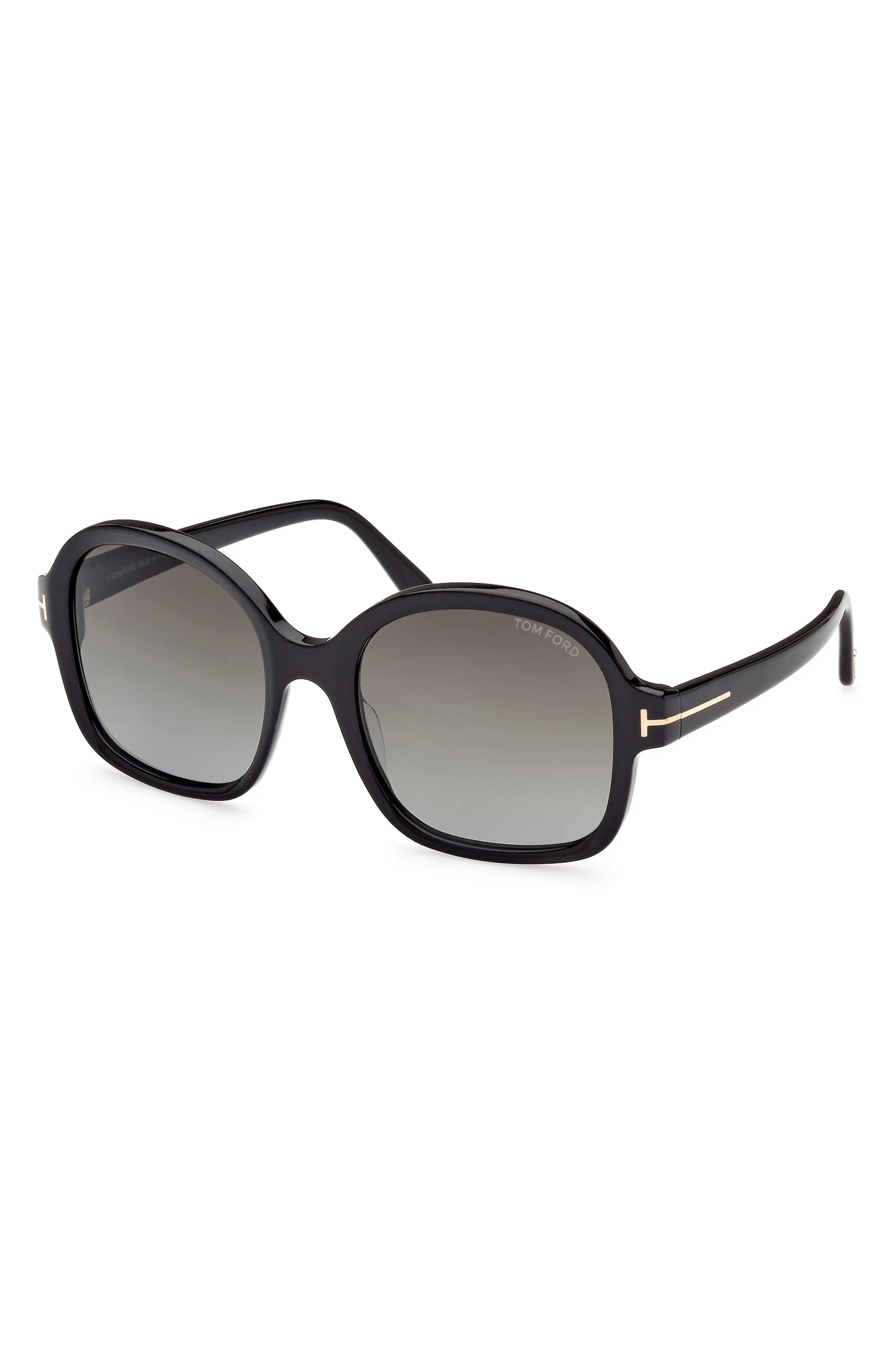 Hanley 57mm Gradient Butterfly Sunglasses in Shiny Black /Gradient Smoke - 2