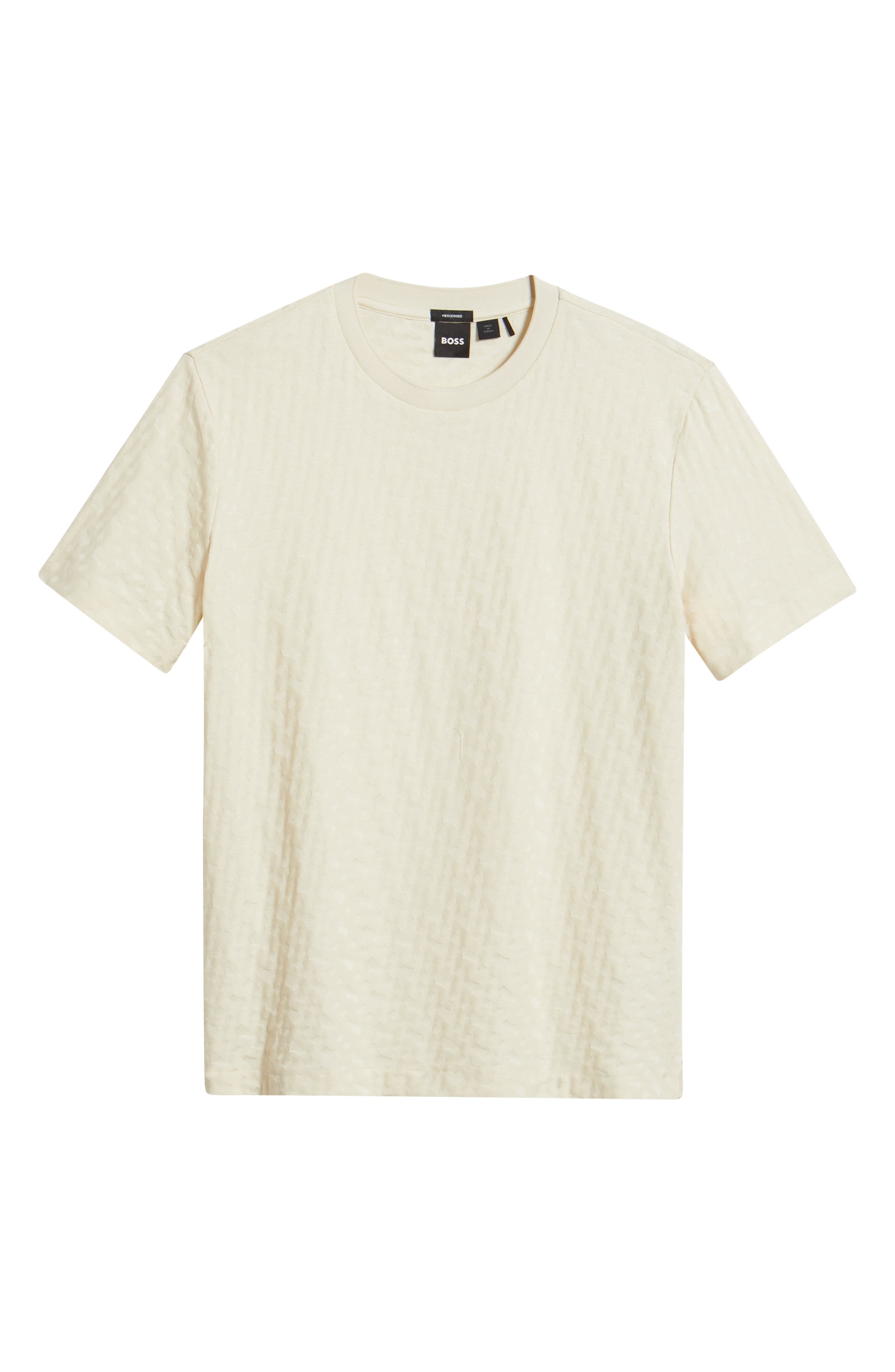 BOSS Thompson Logo Jacquard Cotton T-Shirt in Open White at Nordstrom - 5
