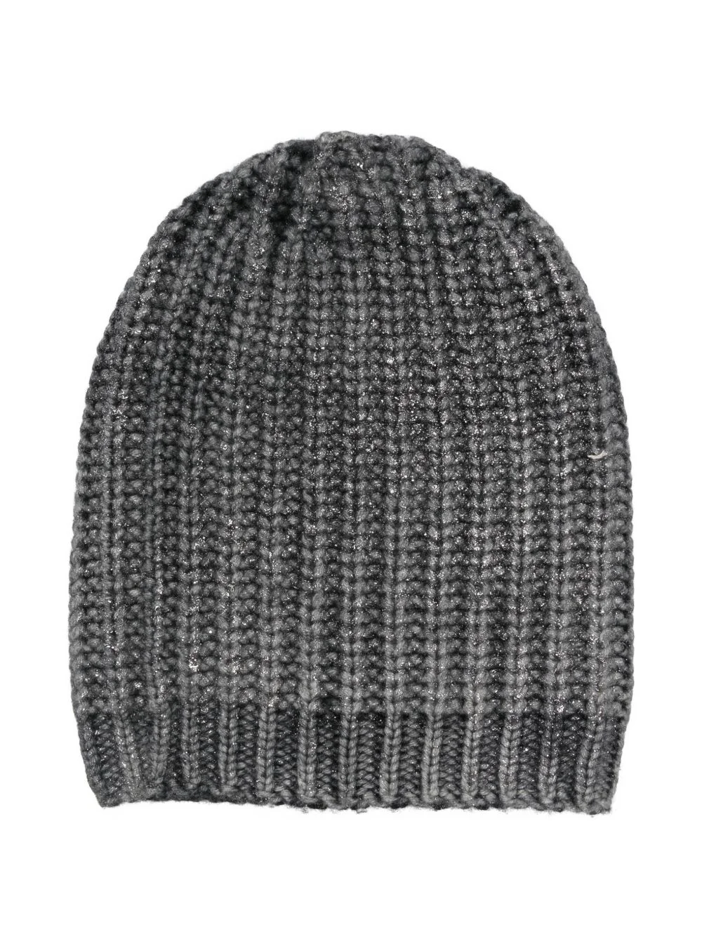 metallic-threading ribbed beanie - 1
