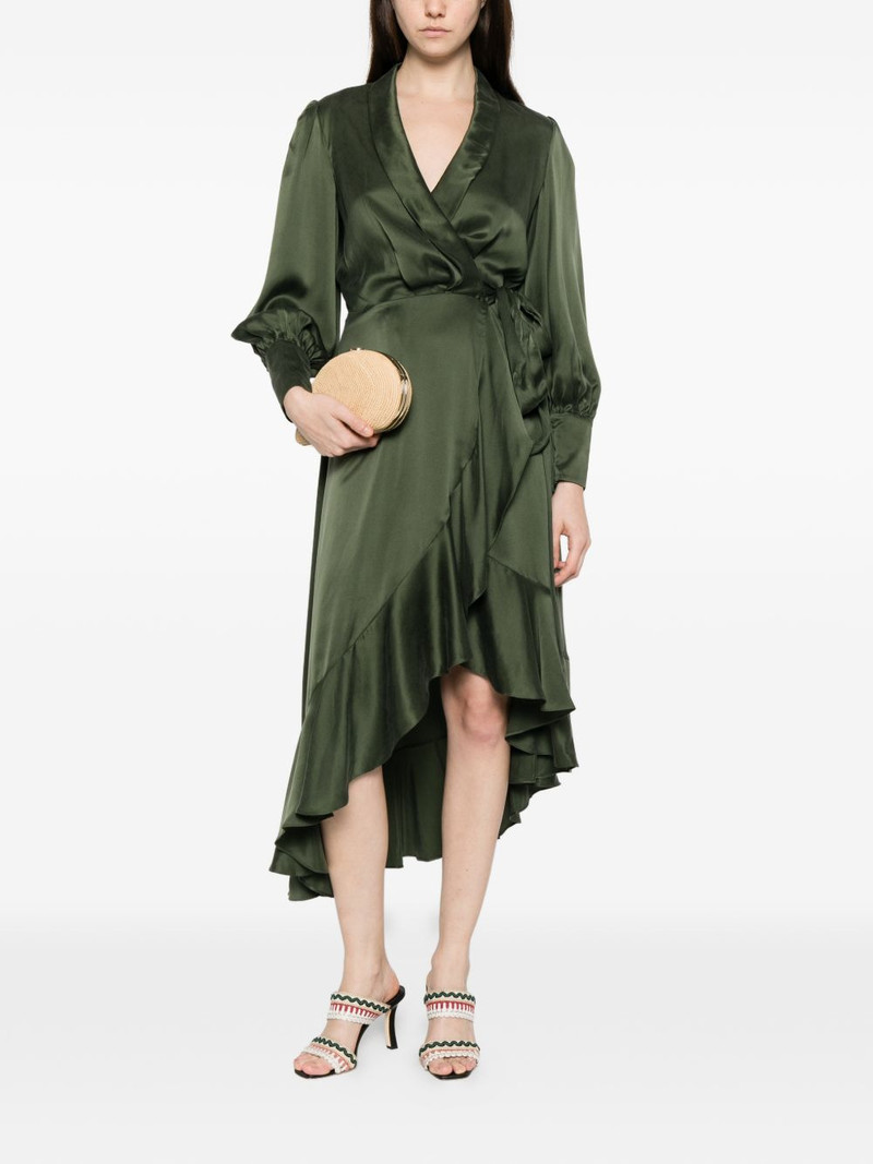 Zimmermann ruffled wrap-style asymmetric dress outlook