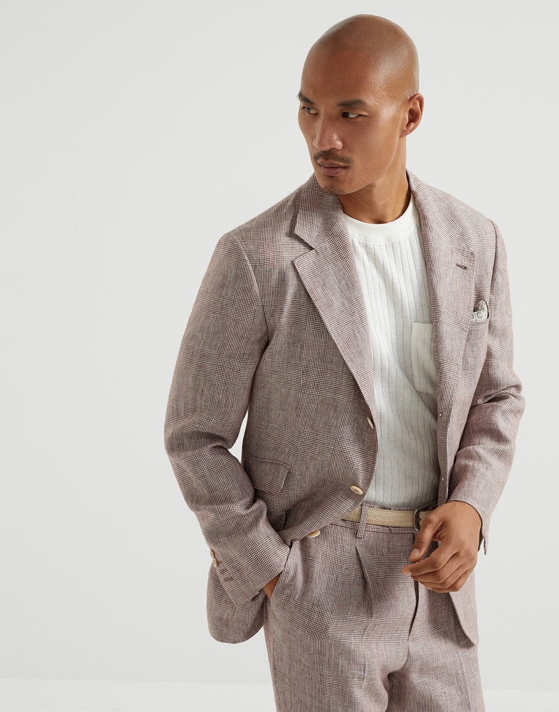 Linen Prince of Wales deconstructed Cavallo blazer 4