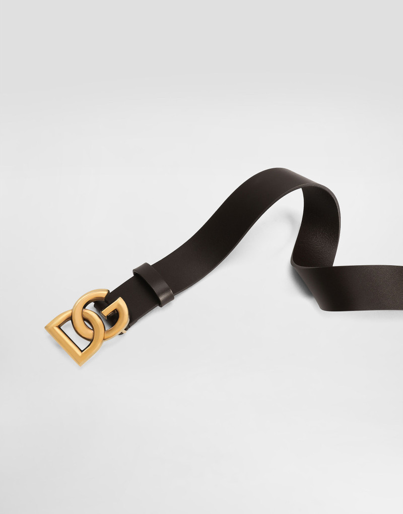 Dolce & Gabbana Lux leather belt with crossover DG logo buckle outlook