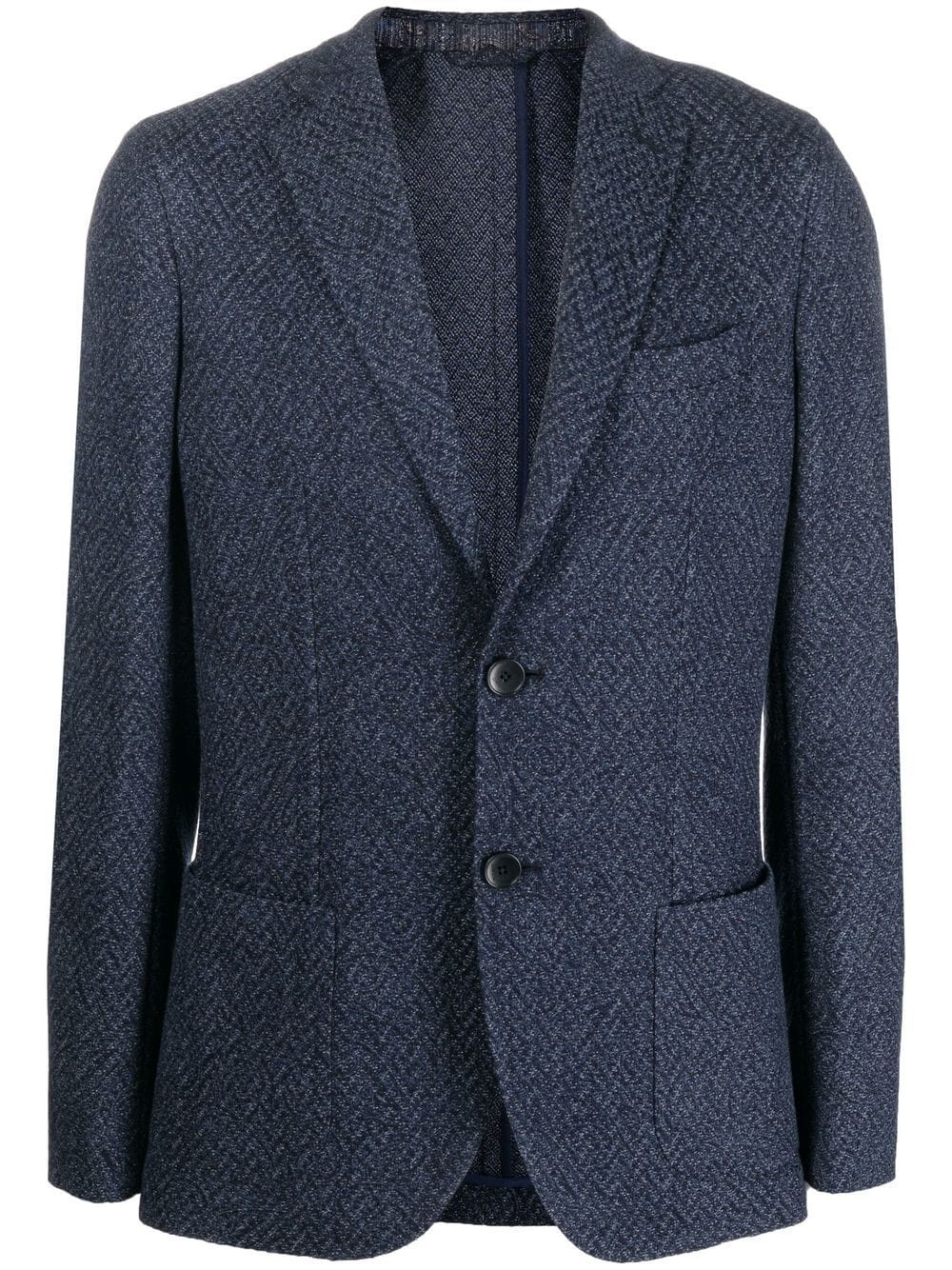 single-breasted jacquard blazer - 1