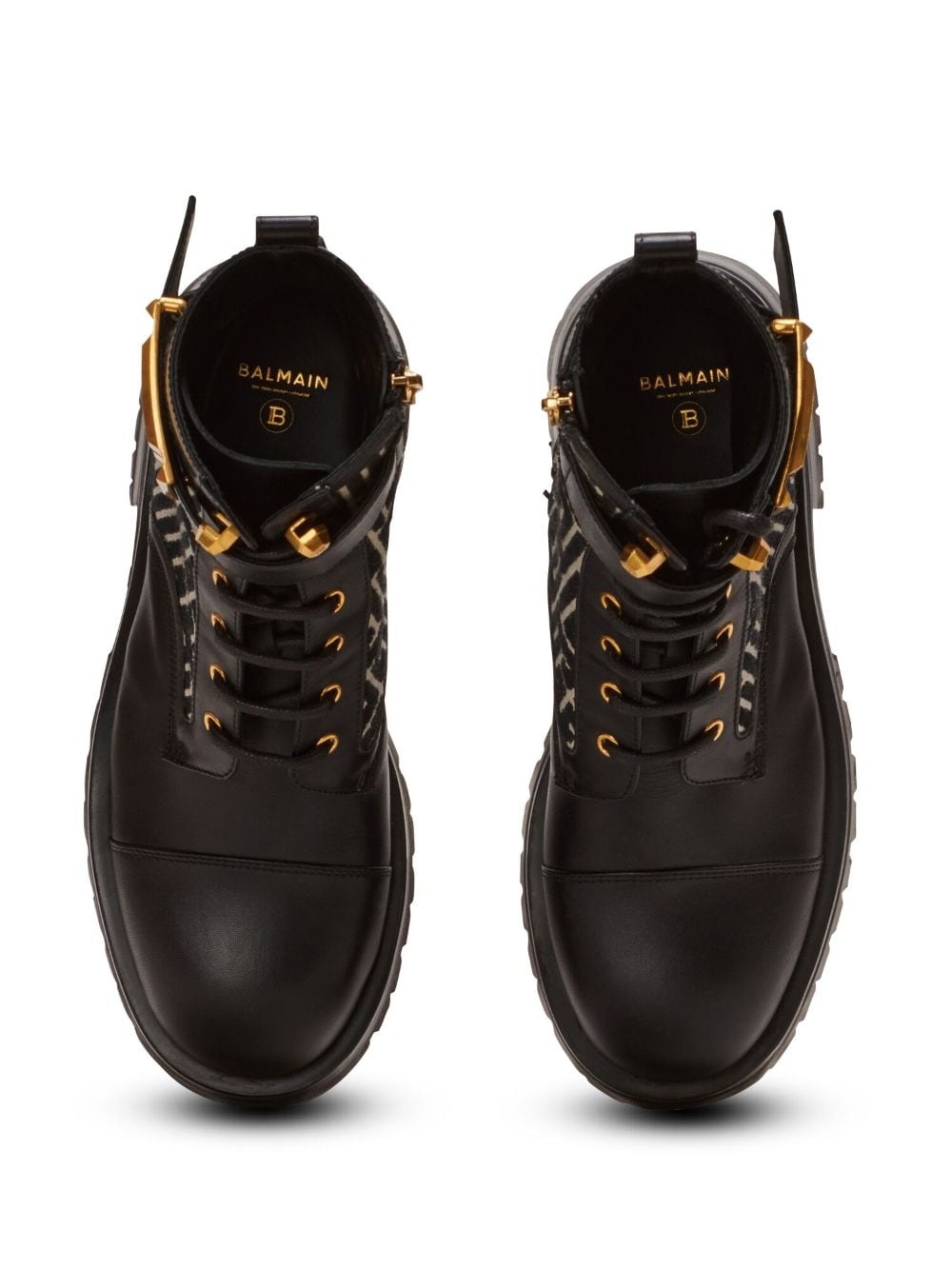 Charlie monogram-jacquard leather boots - 4