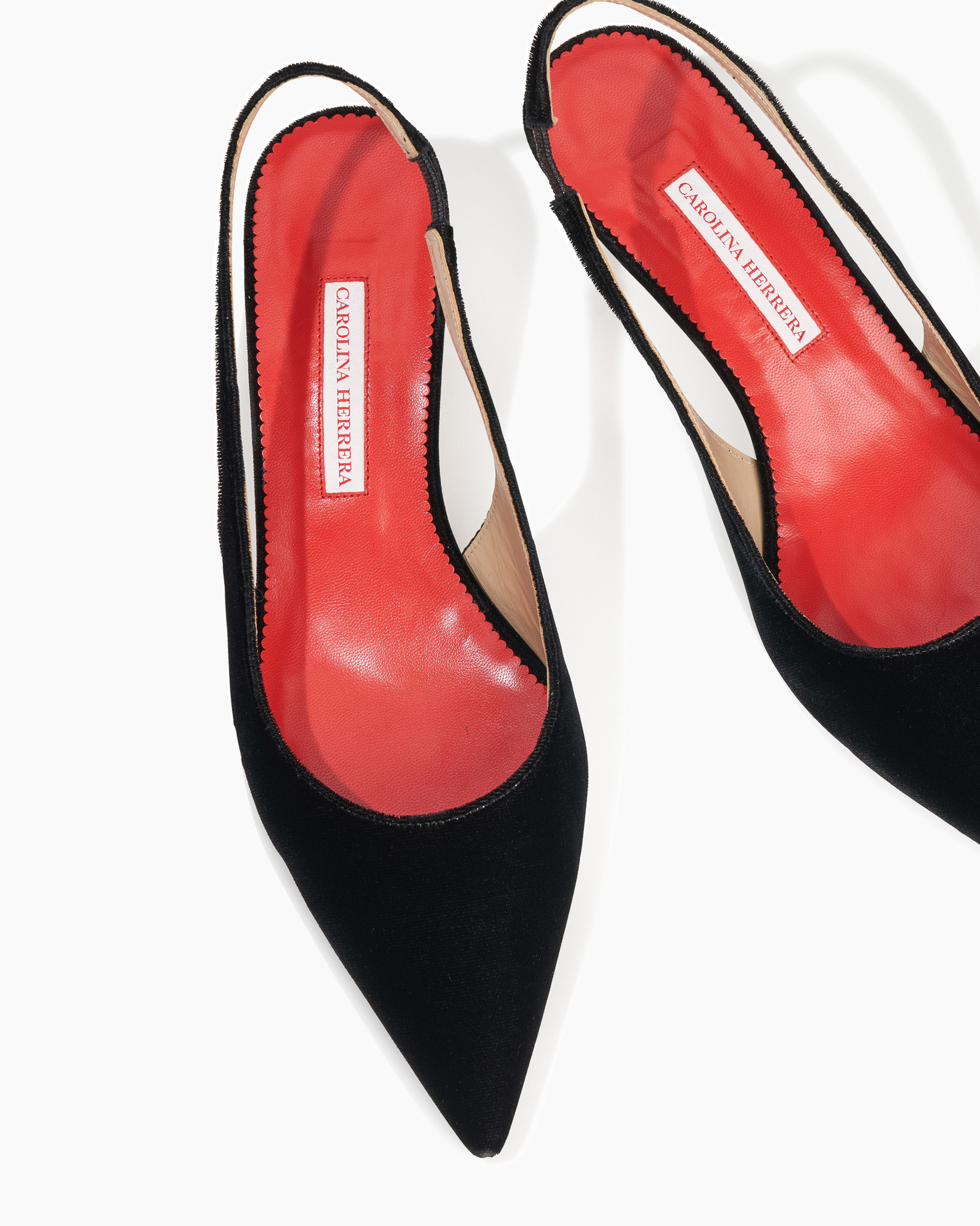 Velvet Slingback Kitten Heels - 5