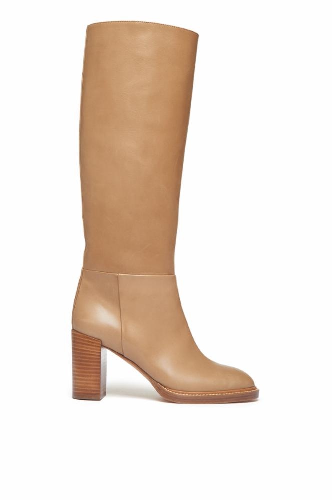 Bocca Knee High Boot in Dark Camel Leather - 1