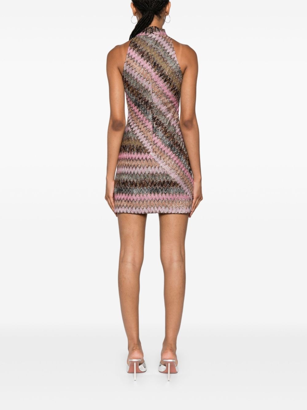 zigzag-woven lurex minidress - 4