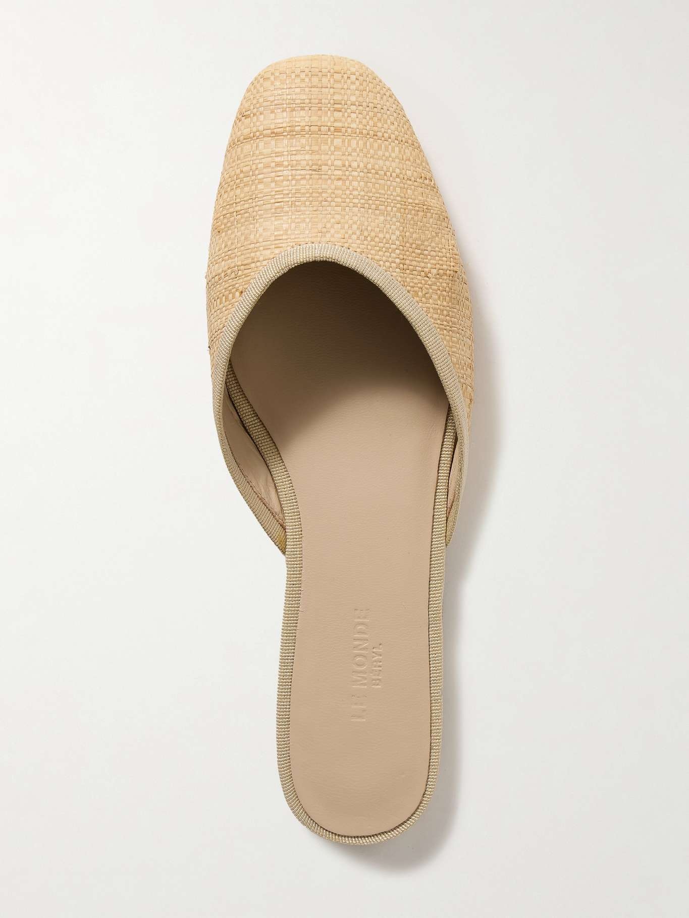 Regency grosgrain-trimmed raffia mules - 5