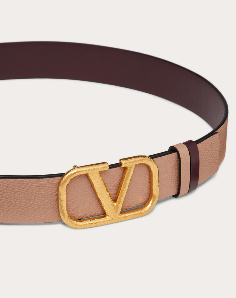 REVERSIBLE VLOGO SIGNATURE BELT IN GRAINY CALFSKIN 30MM 9