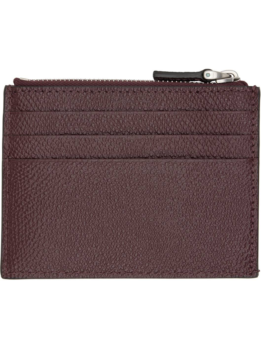 Burgundy VLogo Signature Card Holder - 2