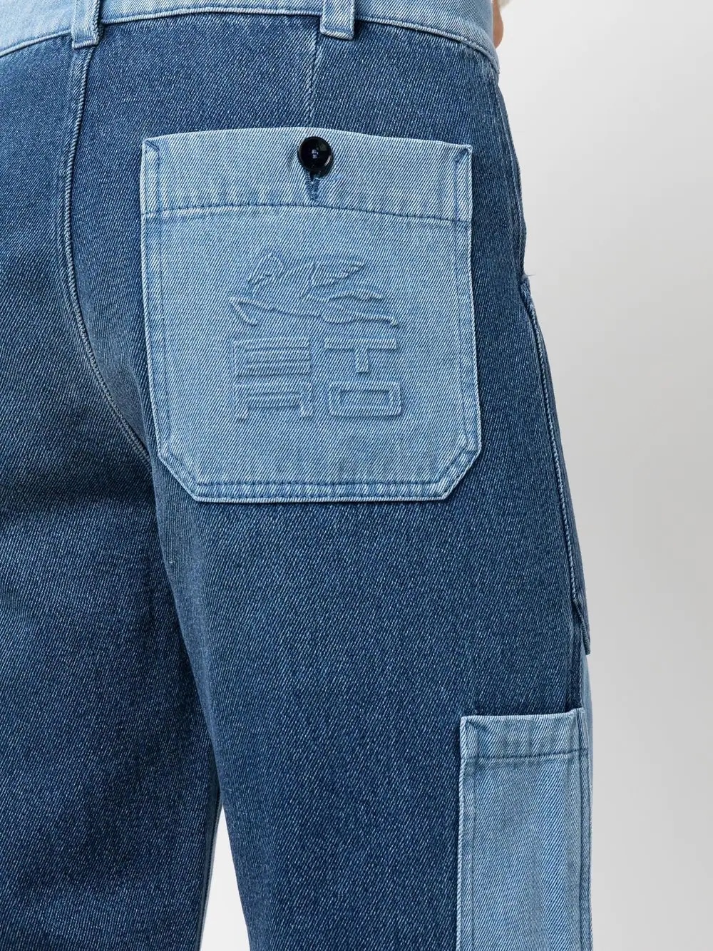 patchwork straight-leg jeans - 5