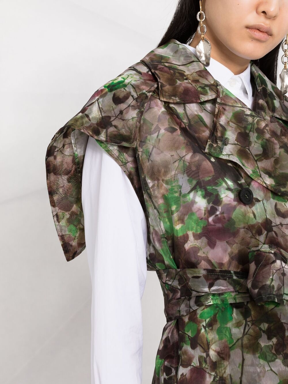 Blossom camouflage-print trench coat - 3