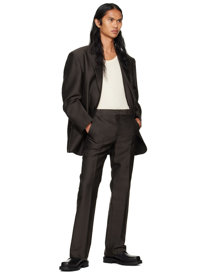 SYSTEM Brown Wool Single Set-Up Blazer outlook